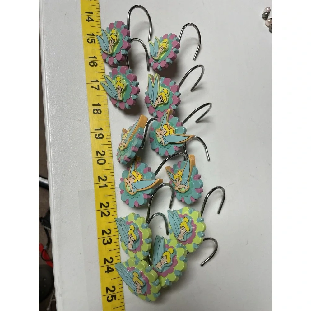 Disney Tinkerbell Shower Curtain Hooks‎ Set of 12 Fairies